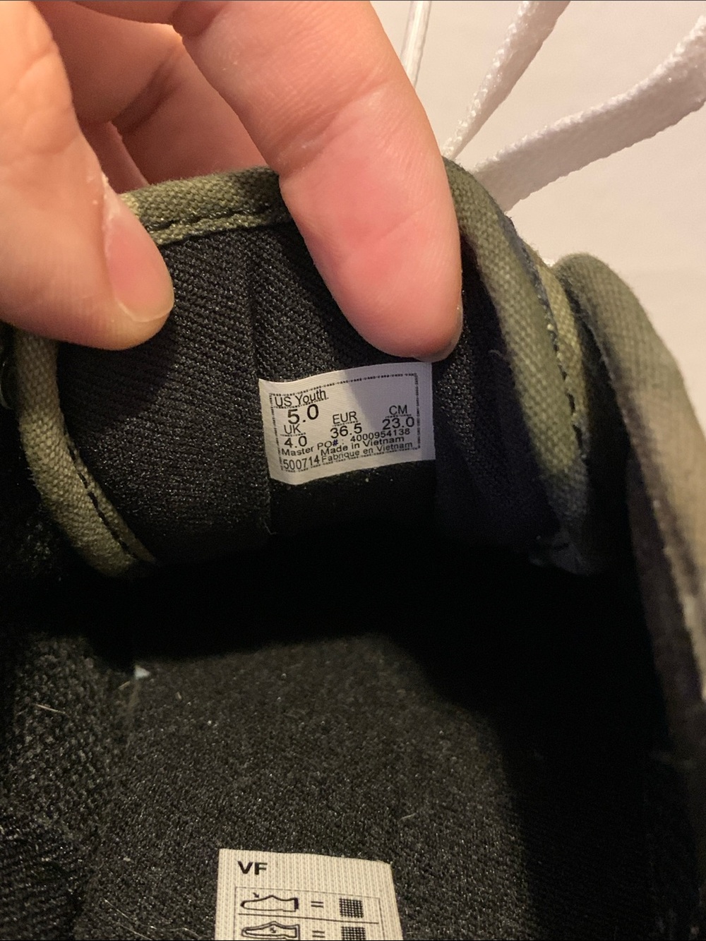 Vans Kids Youth 5 Low-Top Camo Canvas Sneakers - Olive Green/White - Picture 7 of 7